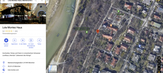 Das Lola Montez Haus auf Google Maps.